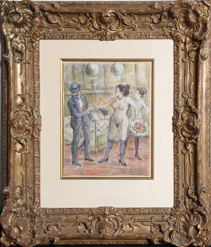 Gentleman in a Brothel Pastel | Unknown Artist,{{product.type}}