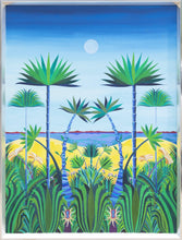 Geometric Beach Scene Oil | Unknown Artist,{{product.type}}