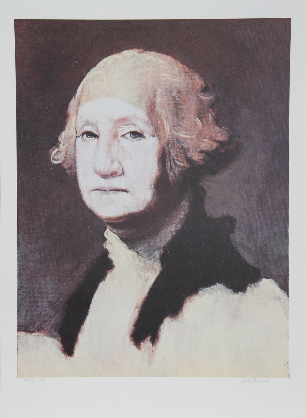 George Washington with Powder Lithograph | George Deem,{{product.type}}