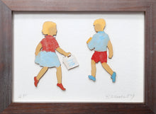 Girl and Boy Shopping Wood | David Bromley,{{product.type}}