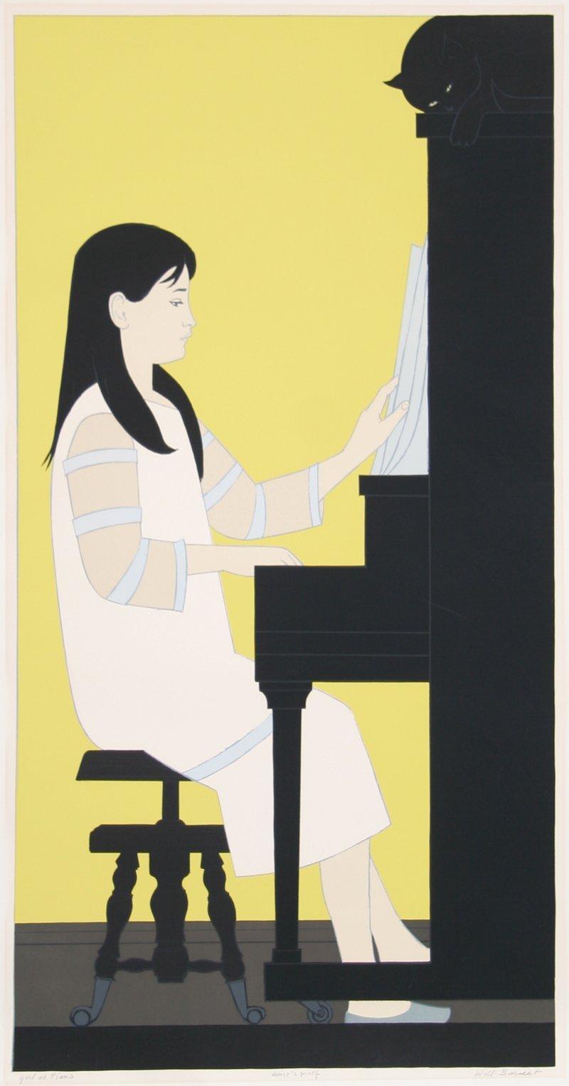 Girl at Piano Screenprint | Will Barnet,{{product.type}}