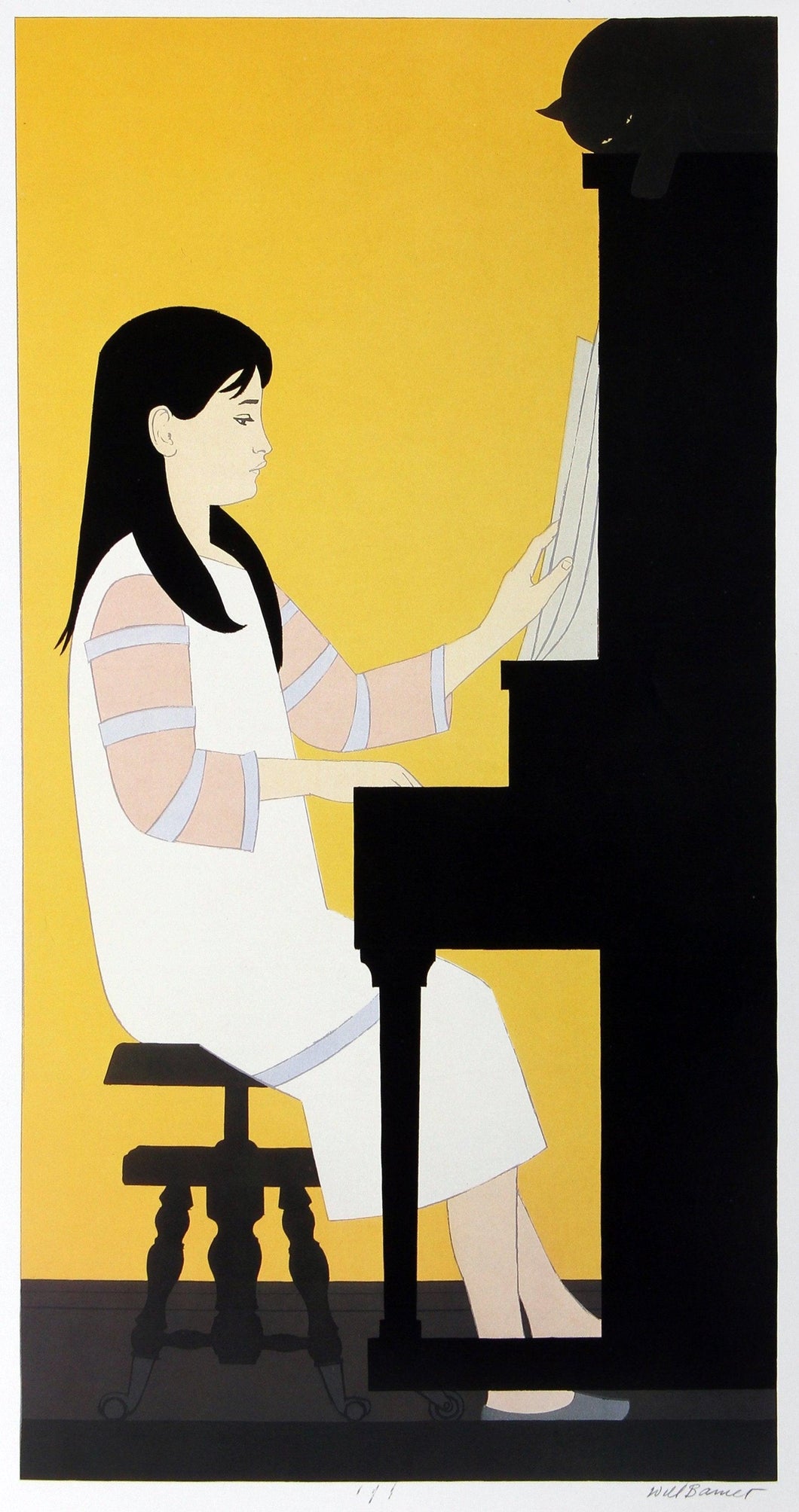 Girl at the Piano Poster | Will Barnet,{{product.type}}