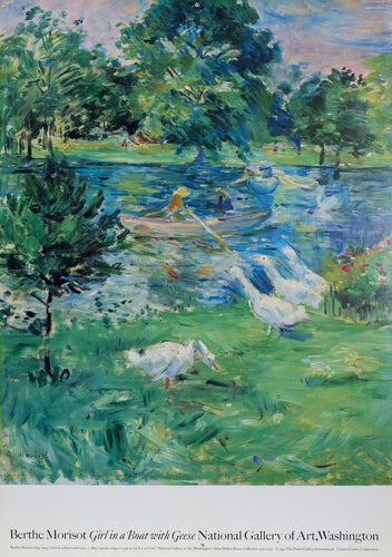 Girl in a Boat with Geese Poster | Berthe Morisot,{{product.type}}