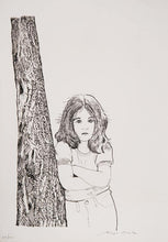 Girl Leaning Against a Tree Screenprint | Biagio Civale,{{product.type}}