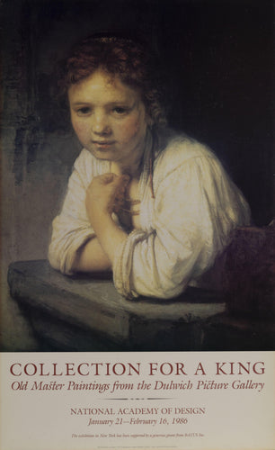Girl Leaning on a Stone Pedastal Poster | Rembrandt,{{product.type}}