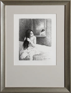 Girl on Bed Lithograph | Raphael Soyer,{{product.type}}