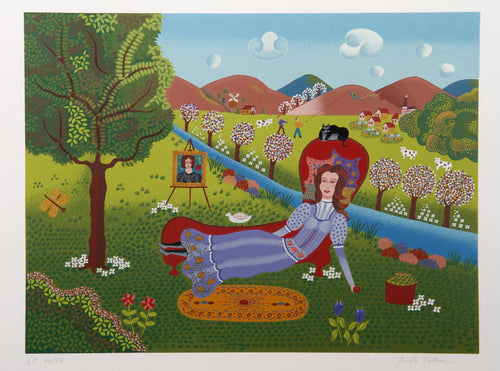 Girl on Divan Screenprint | Gisela Fabian,{{product.type}}