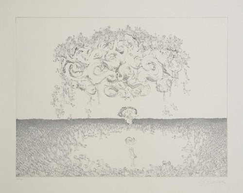 Girl Under Storm Etching | Hans-Georg Rauch,{{product.type}}