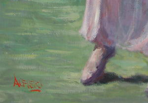 Girl with Flower Basket Oil | Philippe Alfieri,{{product.type}}