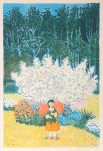 Girl with Flowers Lithograph | Trinidad Osorio,{{product.type}}