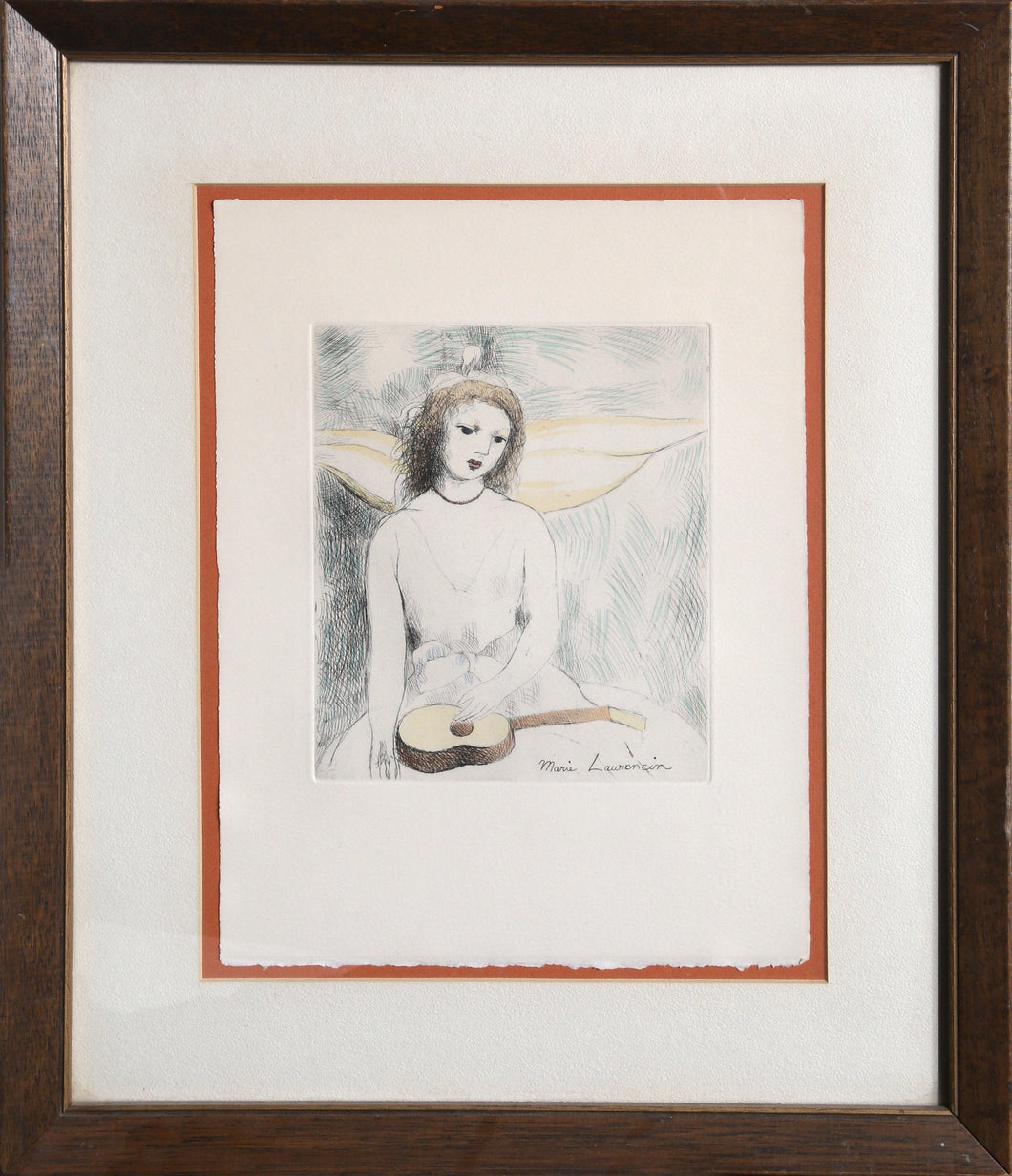 Girl with Mandolin Etching | Marie Laurencin,{{product.type}}