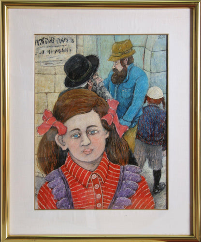 Girl with Red Ribbons Acrylic | David Azuz,{{product.type}}