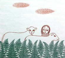 Girl with Two Lambs Etching | Keiko Minami,{{product.type}}