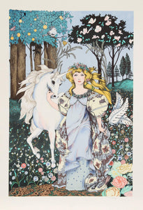 Girl with Unicorn Lithograph | Gina 'Jennie' Tomao Stephanopoulos,{{product.type}}