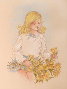 Girl with Yellow Roses Pencil | Gloria Trachtenberg,{{product.type}}