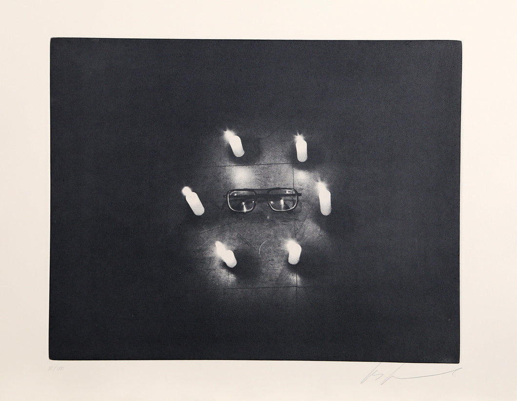 Glasses from the Candlelight Series Etching | Les Levine,{{product.type}}