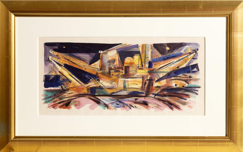 Gold Dredger, Sacramento Watercolor | Wayne Thiebaud,{{product.type}}