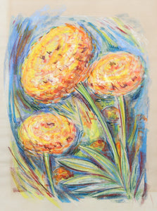 Golden Flowers Pastel | Charles Blaze Vukovich,{{product.type}}