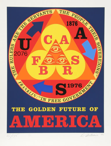 Golden Future of America Screenprint | Robert Indiana,{{product.type}}