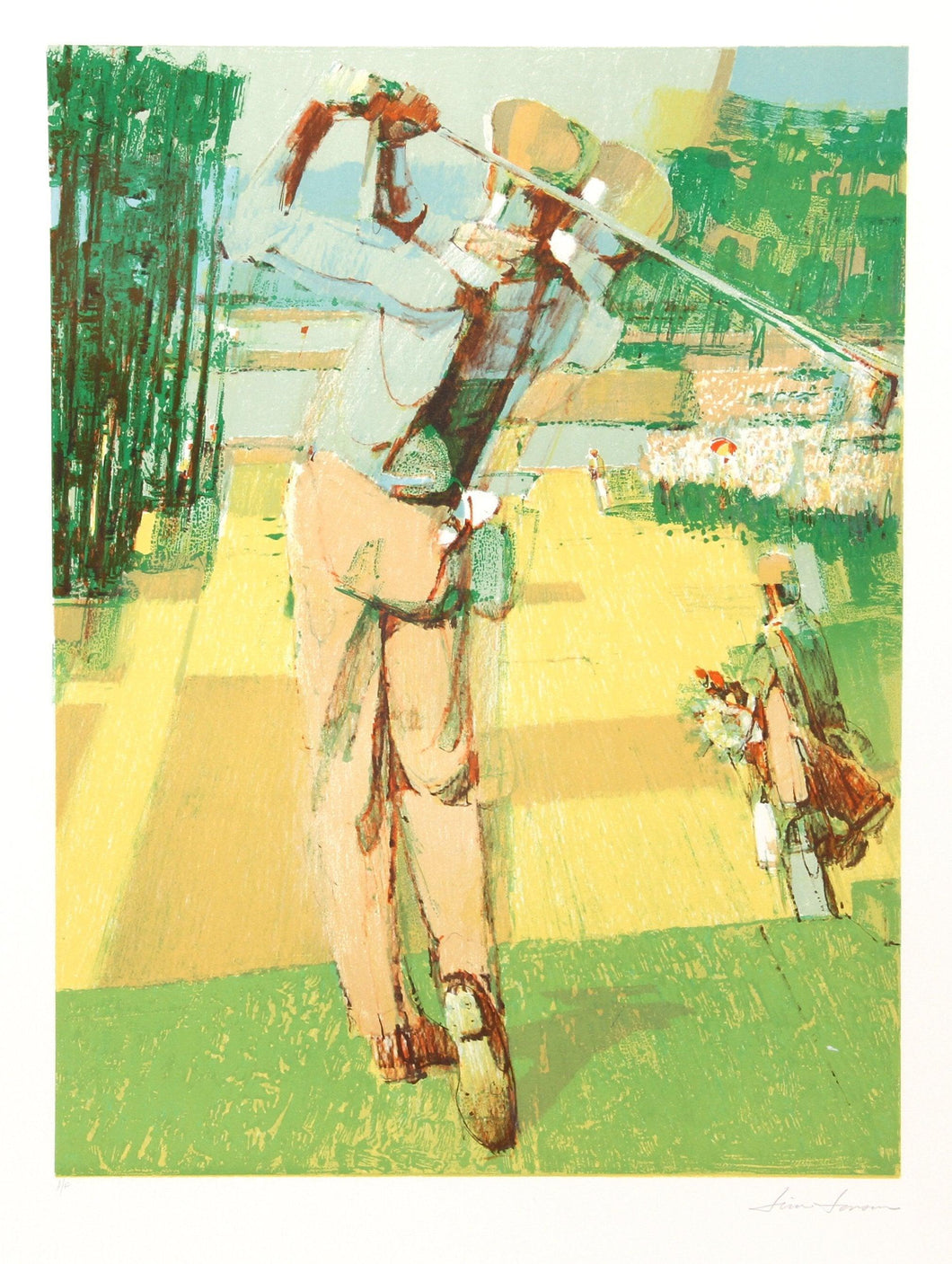 Golf Swing Lithograph | Jim Jonson,{{product.type}}