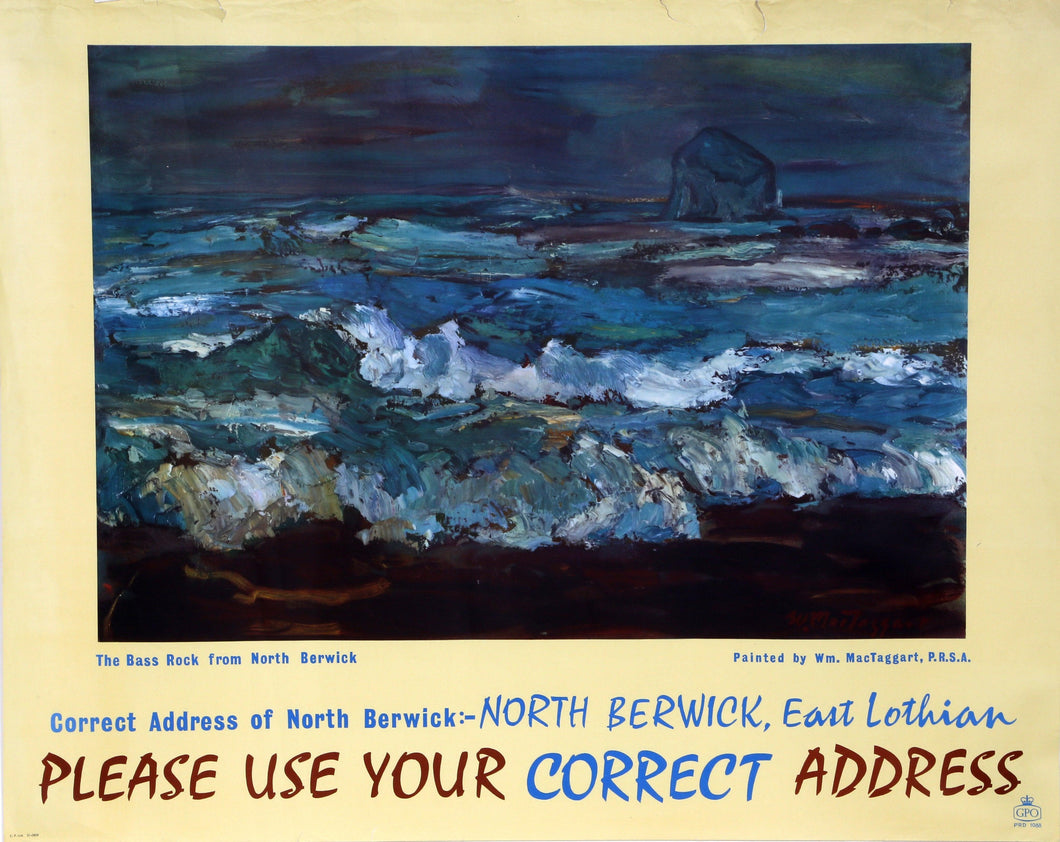 GPO - North Berwick, East Lothian - Correct Address Poster | William MacTaggart,{{product.type}}