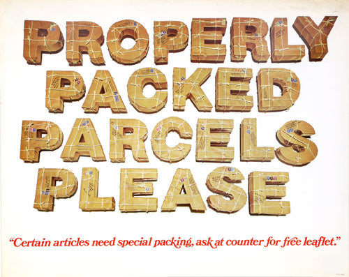 GPO - Properly Packed Parcels Please - Text Poster | Unknown Artist,{{product.type}}