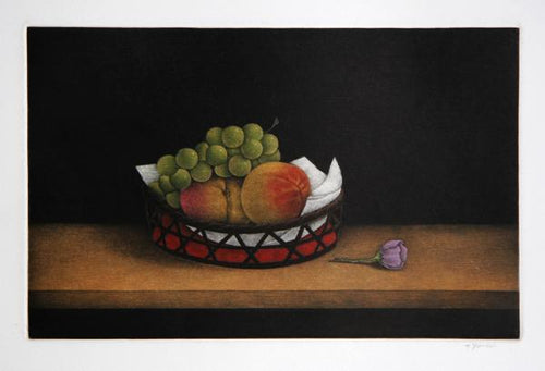 Grapes and Peaches Etching | Tomoe Yokoi,{{product.type}}