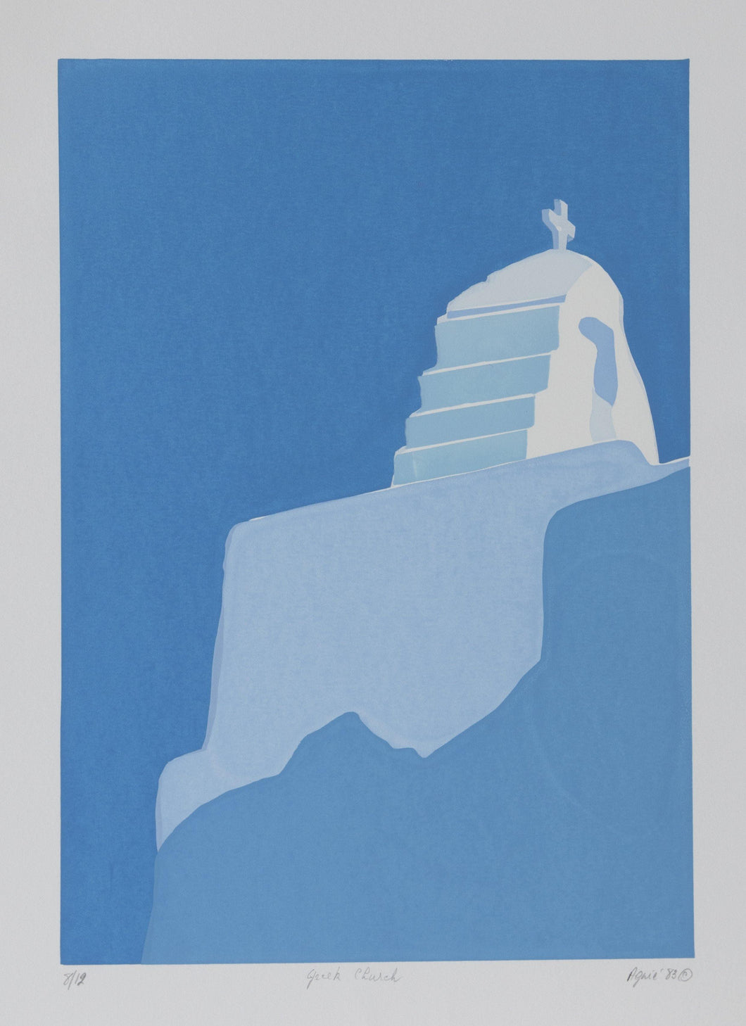 Greek Church Screenprint | Aquie,{{product.type}}