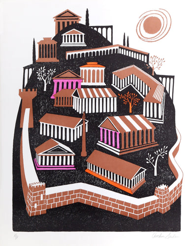 Greek Temples Screenprint | Arthur Seiden,{{product.type}}