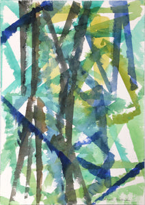 Green and Blue Abstract Watercolor | Harold Wallerstein,{{product.type}}