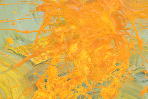 Green and Orange Abstract Acrylic | Unknown Artist,{{product.type}}