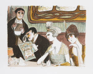 Green Cafe Lithograph | Edward M. Plunkett,{{product.type}}