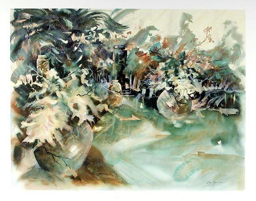 Green Floral Composition (125) Lithograph | Unknown Artist,{{product.type}}