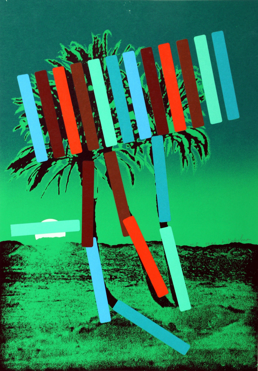 Green Palm Screenprint | Menashe Kadishman,{{product.type}}