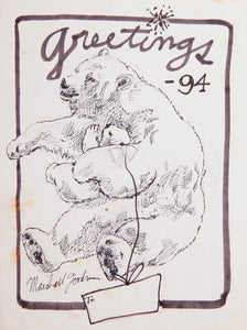 Greetings - 94 (Polar Bear and Cub) Ink | Marshall Goodman,{{product.type}}