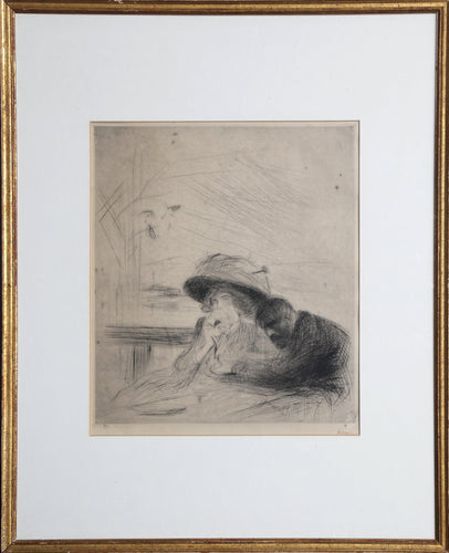 Grieving Couple Etching | Jean-Louis Forain,{{product.type}}