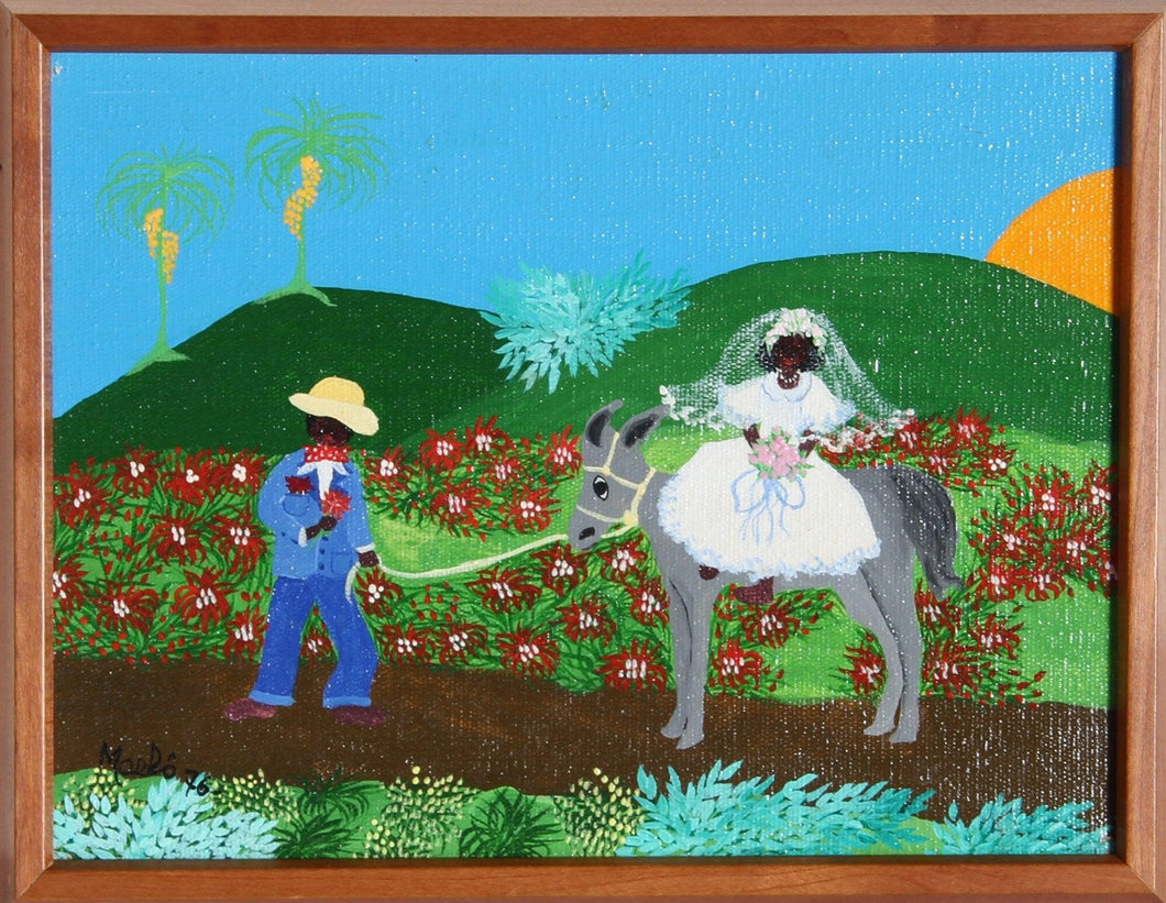 Groom Leading Bride on Mule Acrylic | Unknown Artist,{{product.type}}