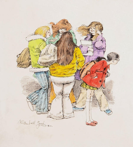 Group of Female Students Watercolor | Marshall Goodman,{{product.type}}