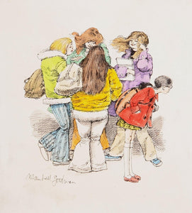 Group of Female Students Watercolor | Marshall Goodman,{{product.type}}