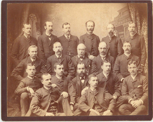 Group of Gentlemen from the Opera House Block Black and White | Unknown Artist,{{product.type}}