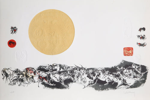 Group of Horses with Sun Etching | Lebadang (aka Hoi),{{product.type}}