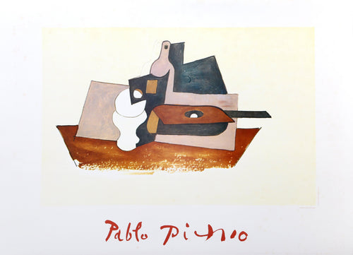 Guitare Verre et Bouteille Lithograph | Pablo Picasso,{{product.type}}