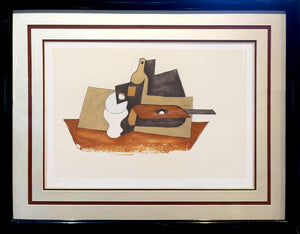 Guitare Verre et Bouteille Lithograph | Pablo Picasso,{{product.type}}