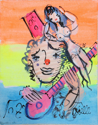 Guitarist Clown and Nude 2 Acrylic | Charles Cobelle,{{product.type}}