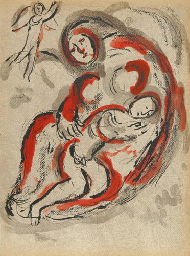 Hagar in the Desert from Drawings for the Bible Lithograph | Marc Chagall,{{product.type}}