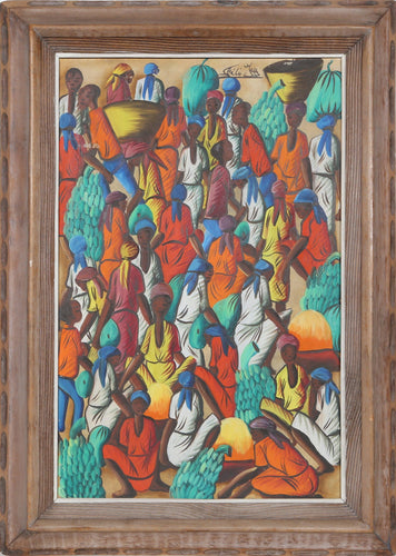 Haitian Village Scene Acrylic | Felix Jean,{{product.type}}