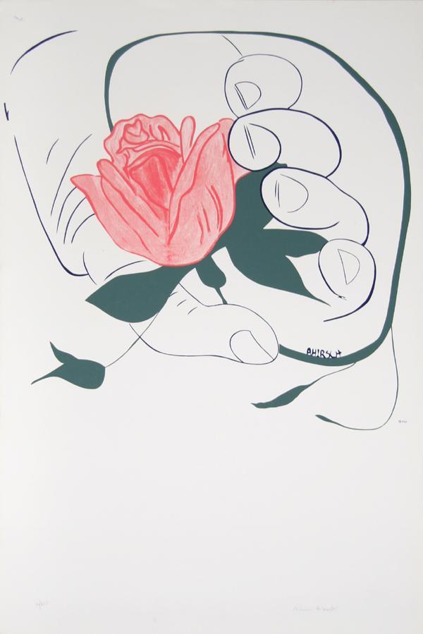 Hand with Pink Rose Screenprint | Andrew Hirsch,{{product.type}}