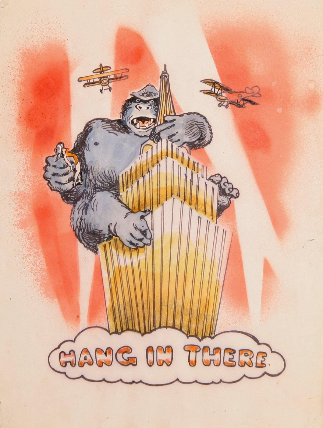 Hang in There (King Kong) Watercolor | Marshall Goodman,{{product.type}}