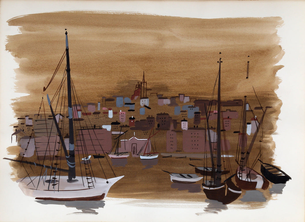 Harbor 3 Watercolor | Charles Levier,{{product.type}}