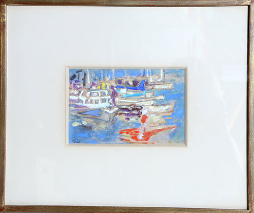 Harbor Boats Gouache | Alexandre Sacha Garbell,{{product.type}}
